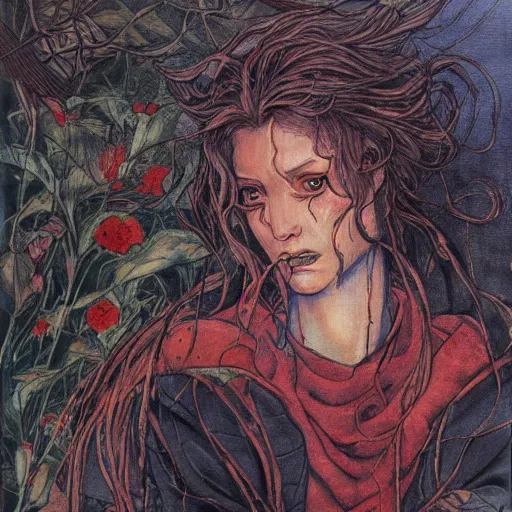 Prompt: a painting in the style of ayami kojima and in the style of charles vess and in the style of charles dulac.