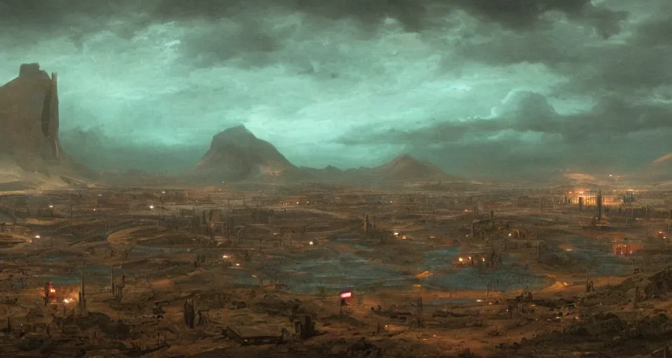 Image similar to 1717188479 A Martian City in the middle of a rainstorm