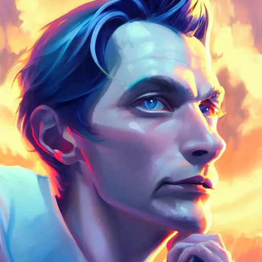 Prompt: portrait of dorian gray, hedonistic, retrowave, behance hd, concept art by jesper ejsing, by rhads, makoto shinkai cyril rolando, madgwick