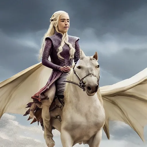 Image similar to Daenerys riding a dragon