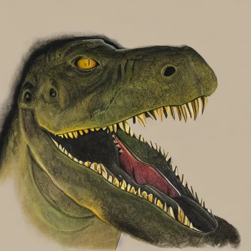 Image similar to a trex portrait