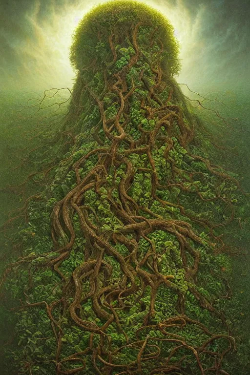 Prompt: Intricate stunning highly detailed mother earth, 🌱, by agostino arrivabene and Vladimir Kush, surreal, digital painting, ultra realistic, dramatic lighting, twisted vines, lush plants, pristine water, artstation