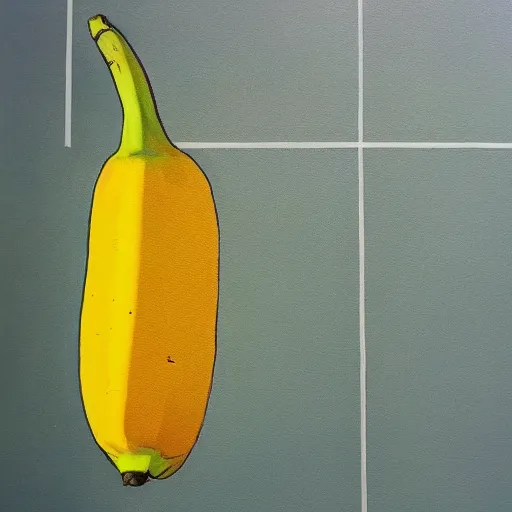 Image similar to a court painting of a banana sitting in court. s-150