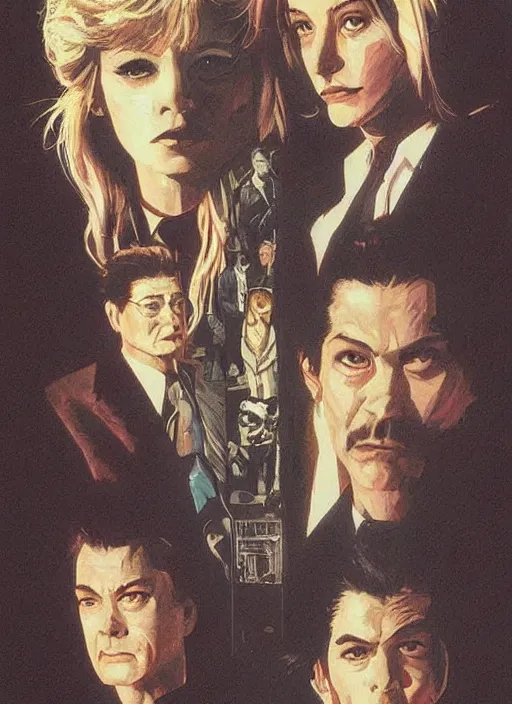 Prompt: twin peaks movie poster art by yumihiko amano