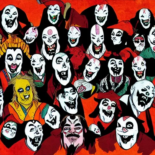 Image similar to dwarf Juggalo cult