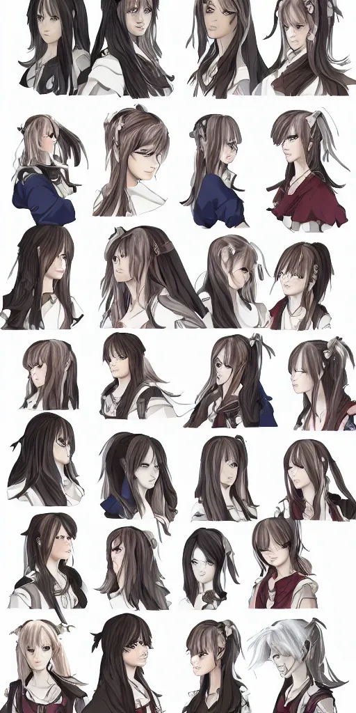 AI Art Generator: Anime hair reference