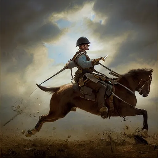 Image similar to hyperrealistic mixed media high resolution painting of a Jack Russell Terrier riding a horse into the Civil War, stunning 3d render inspired art by István Sándorfi and Greg Rutkowski and Unreal Engine, perfect symmetry, dim volumetric lighting, 8k octane beautifully detailed render, post-processing, extremely hyper-detailed, intricate, epic composition, highly detailed attributes, highly detailed atmosphere, cinematic lighting, masterpiece, trending on artstation, very very detailed, masterpiece, stunning, flawless structure, lifelike texture, perfection,