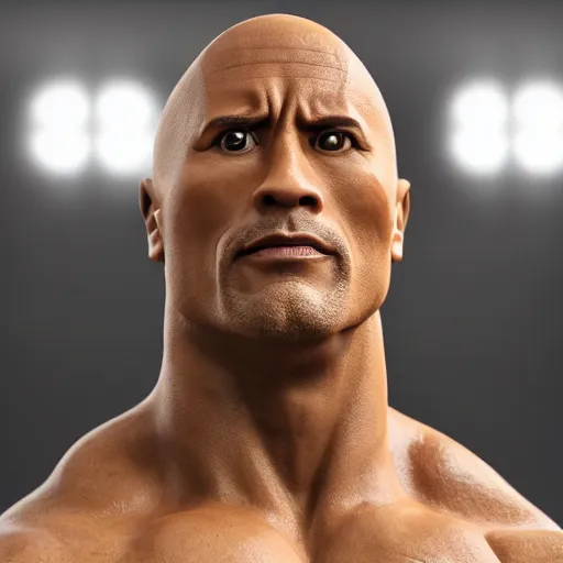 Prompt: Dwayne Johnson bobblehead with a big head, photorealistic, ultra high detail, 8k