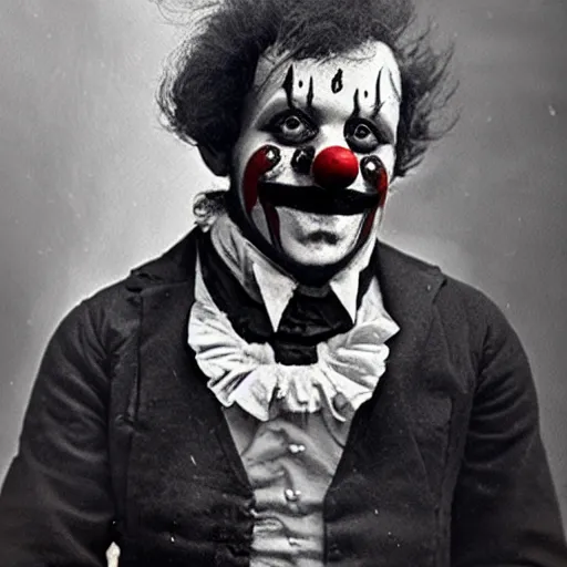 Prompt: rare photo of clown killer 1 8 5 6