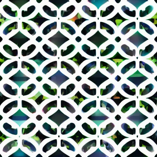 Image similar to Print of white geometric pattern shapes, colorful background gradient