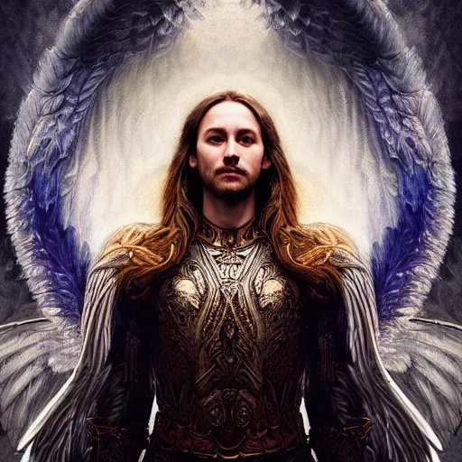 Image similar to Majestic and regal portrait of Archangel Michael, intricate, epic, elegant, menacing, fantasy, highly detailed, digital painting, hard focus, beautiful volumetric lighting, epic light, ultra detailed, by Leesha Hannigan, Ross Tran, Thierry Doizon, Kai Carpenter, Ignacio Fernández Ríos