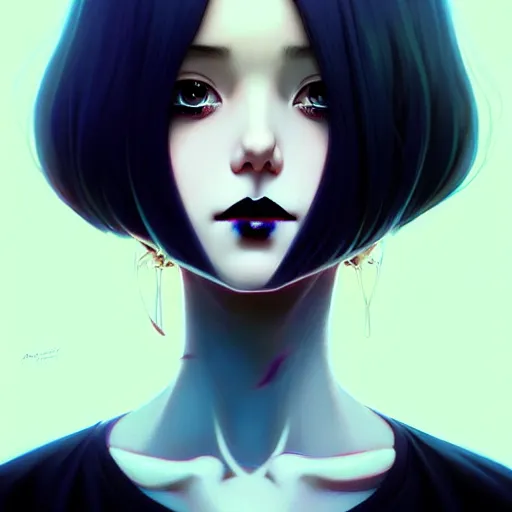 Image similar to a beautiful slim shy blonde goth girl ignores you, art by ilya kuvshinov and lois van baarle and ross tran and range murata and artgerm and andy warhol, norman rockwell, digital art, highly detailed, profile picture, intricate, sharp focus, mystical trending on artstation hq, deviantart, pinterest, unreal engine 5, 4 k uhd image