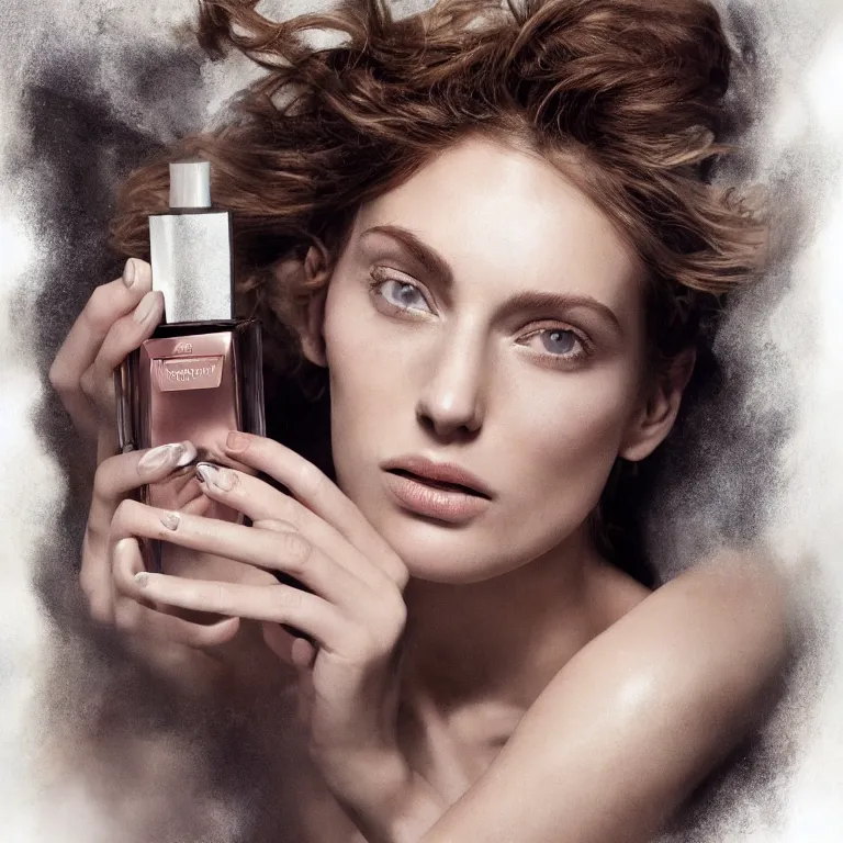 Prompt: portrait fragrance advertising campaign painted by michelangelo