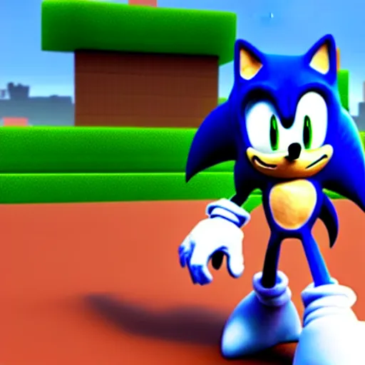 Image similar to Sonic in Roblox