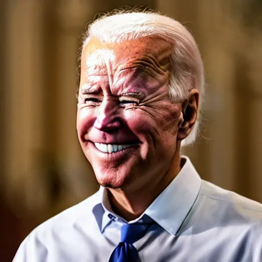 Image similar to smiling biden with closed eyes praying in a russian church