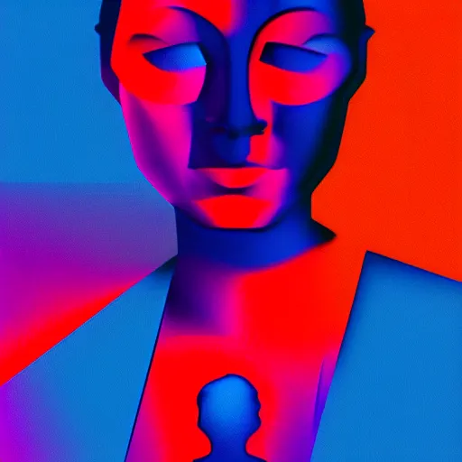 Prompt: a hologram of a silhouette of a woman by victor vasarely, featured on behance, holography, quantum wavetracing, voxel art, anaglyph filter