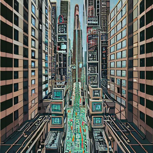Image similar to retrofuturistic city by Jeffrey Smith