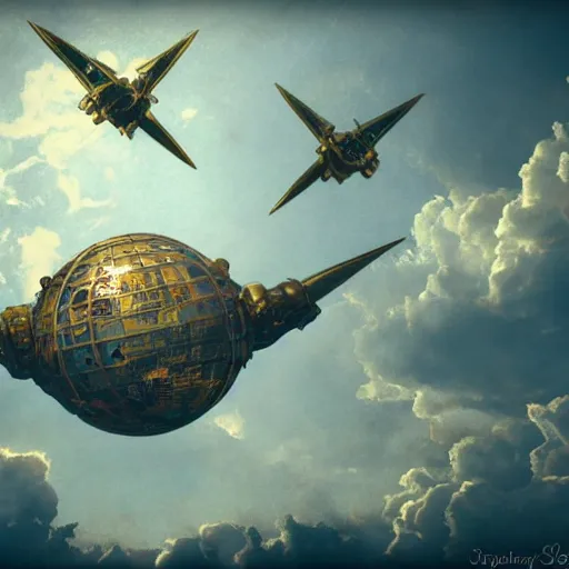 Image similar to flying city in a bronze tulip, sky, steampunk!!!, fantasy art, steampunk, masterpiece, octane