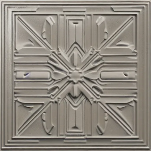 Image similar to Art Deco ceiling tile, minimal, embossed