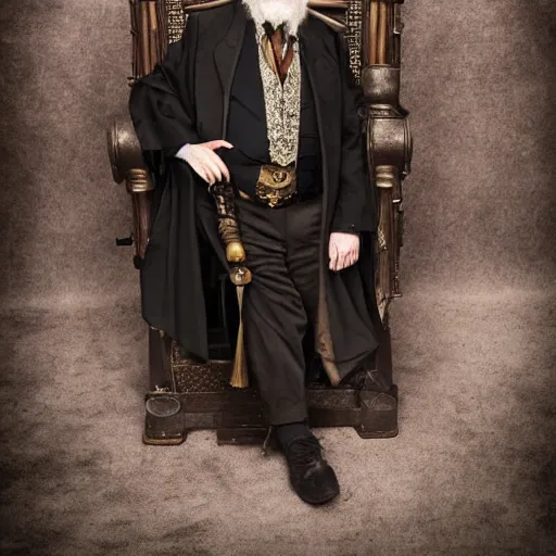 Prompt: steampunk dumbledore, professional portrait photography