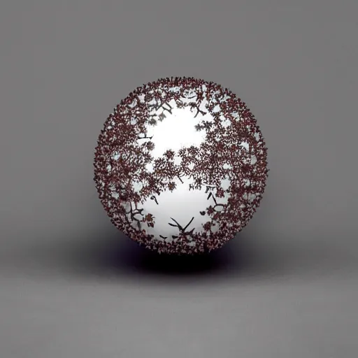 Prompt: metallic dendritic spheres connected with dendritic neurons