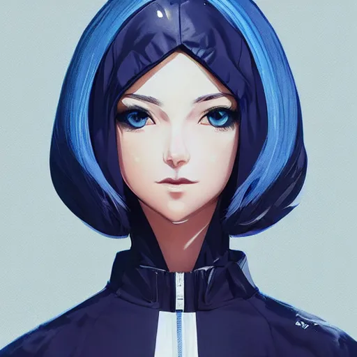 Prompt: poster woman with futuristic streetwear and hairstyle, open jacket, cute face, symmetrical face, Galaxy eyes, pretty, beautiful, elegant, Anime by Kuvshinov Ilya, Cushart Krentz and Gilleard James, 4k, HDR, Trending on artstation, Behance, Pinterest, award winning