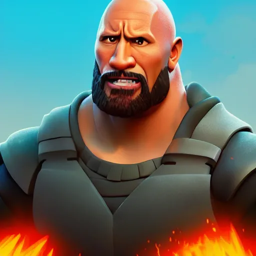 Image similar to Dwayne Johnson as a Clash Royale character, mattepainting concept Blizzard pixar maya engine on stylized background splash comics global illumination lighting artstation lois van baarle, ilya kuvshinov, rossdraws