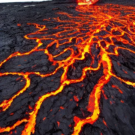 Prompt: a sea of lava in Australia