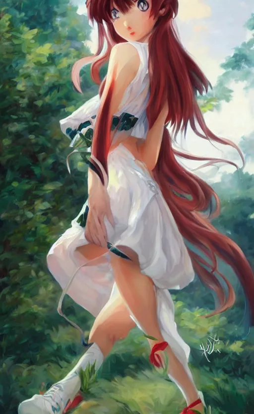 Image similar to Kagome higurashi fanart. By Konstantin Razumov, highly detailded