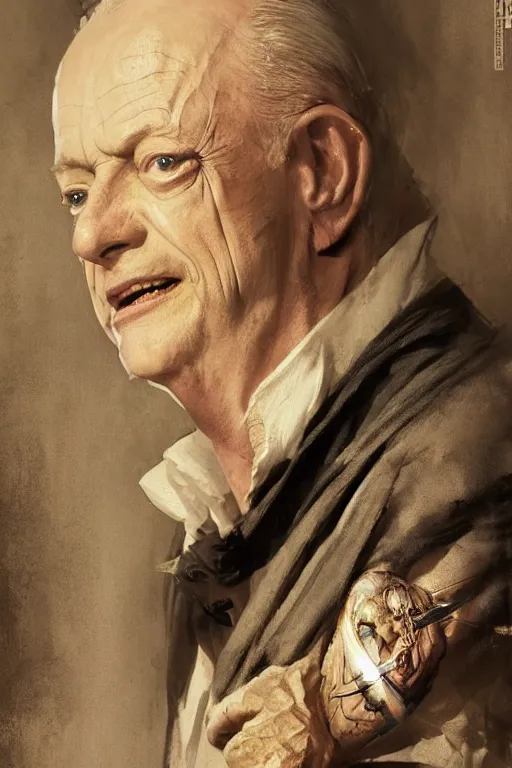 Prompt: ian mcdiarmid, sorcerer, lord of the rings, tattoo, decorated ornaments by carl spitzweg, ismail inceoglu, vdragan bibin, hans thoma, greg rutkowski, alexandros pyromallis, perfect face, fine details, realistic shaded