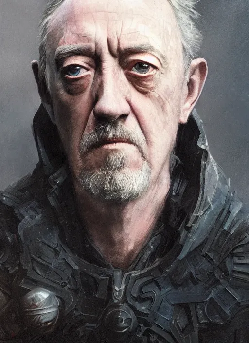 Image similar to Portrait of Alec Guinness, marvel comics, dark, intricate, highly detailed, smooth, artstation, digital illustration by Ruan Jia and Mandy Jurgens and Artgerm and Wayne Barlowe and Greg Rutkowski and Frank Frazetta