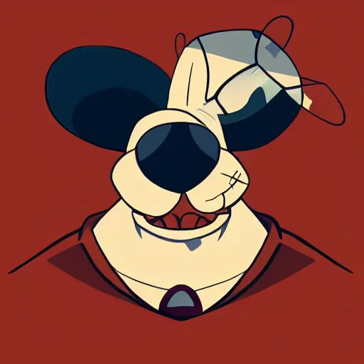 Image similar to face icon stylized minimalist danger mouse, loftis, cory behance hd by jesper ejsing, by rhads, makoto shinkai and lois van baarle, ilya kuvshinov, rossdraws global illumination