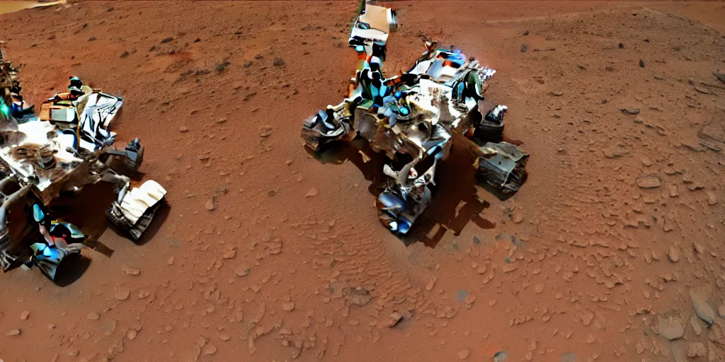 Prompt: The curiosity finding live in mars, NASA photos, dynamic lighting, 4k, global news
