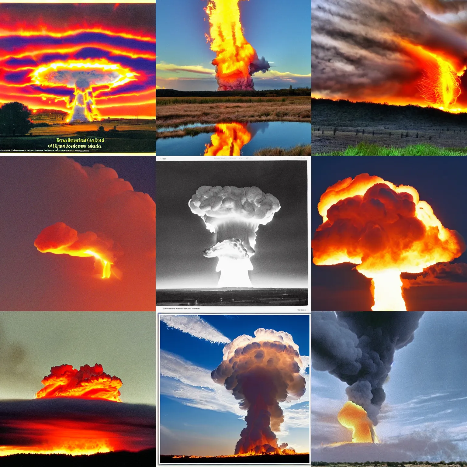 Prompt: fire cloud, nuclear