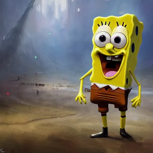 Prompt: hyperrealistic mixed media high resolution painting of SpongeBob SquarePants, stunning 3d render inspired art by István Sándorfi and Greg Rutkowski, perfect symmetry, dim volumetric lighting, 8k octane beautifully detailed render, post-processing, extremely hyper-detailed, intricate, epic composition, highly detailed attributes, highly detailed atmosphere, cinematic lighting, masterpiece, trending on artstation, very very detailed, masterpiece, stunning, flawless structure, lifelike texture, perfection,