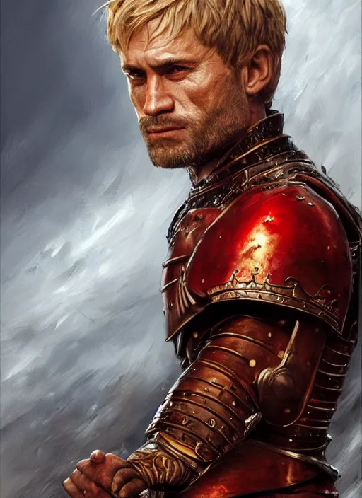 Prompt: highly detailed oil painting, masterpiece portrait warrior male lannister, fantasy character portrait, dynamic pose, above view, top lighting, realistic shaded, perfect face, 8 k realistic, hyper detailed, digital painting, artstation, concept art, hyper detailed eyes, cinematic lighting, dynamic pose, above view