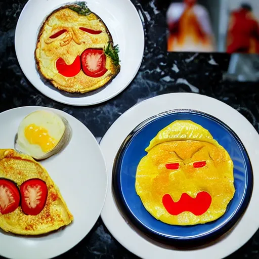 Image similar to Donald Trump omelette, food photography