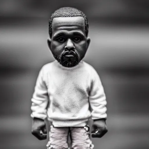 Prompt: macro photo of a miniature kanye west, canon 8 0 d, canon 1 0 0 mm f / 2. 8