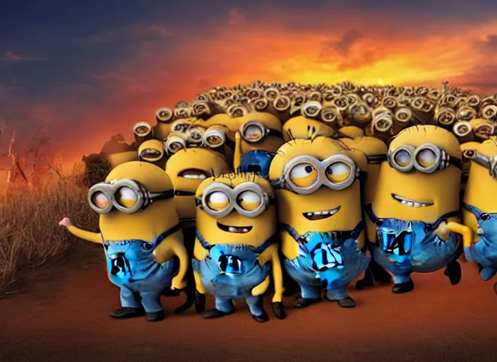 Image similar to minion hell landscape