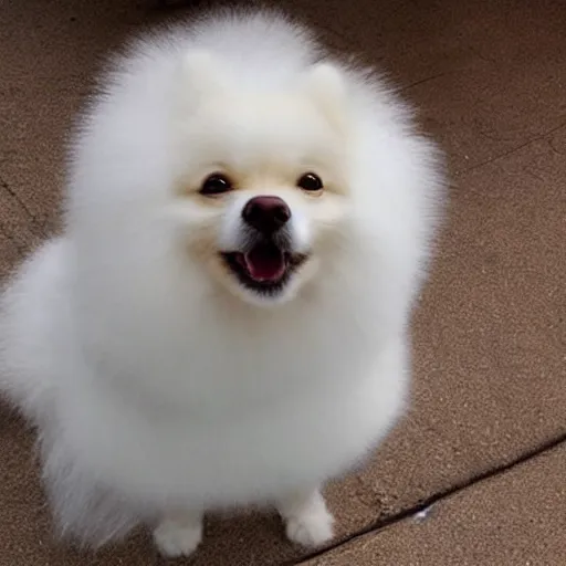 Prompt: cloud in the shape of a pomeranian dog