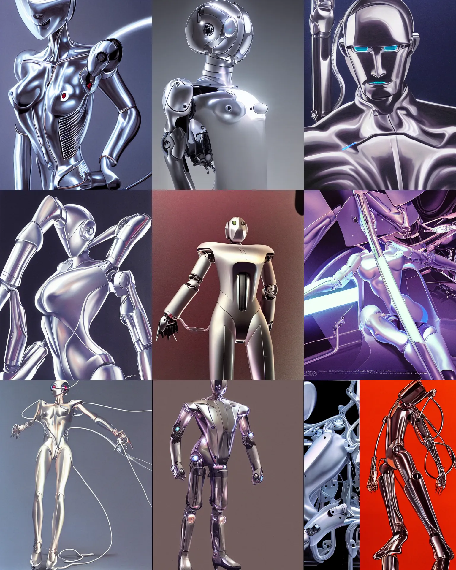 Prompt: If the Tesla Bot was designed by Hajime Sorayama, photorealistic