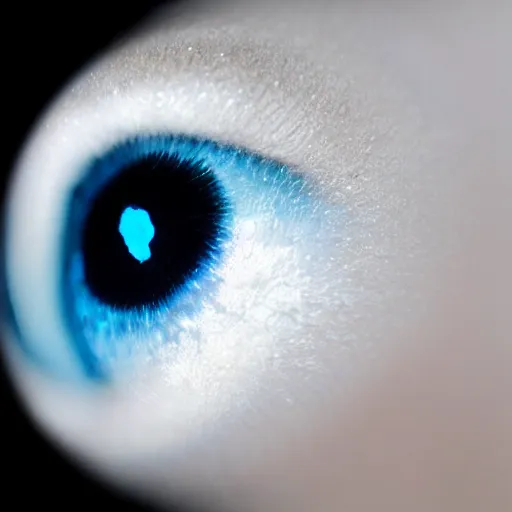 Prompt: extreme close up of a blue eye