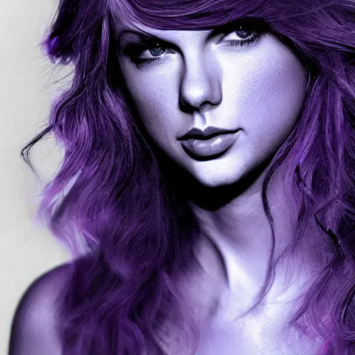 Image similar to taylor swift made of purple ice