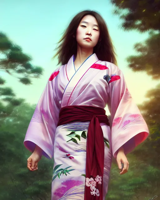 Image similar to a beautiful okinawa girl wear elegant yukata in festival | | summer night, realistic shaded, pleasant face, good looking, fine details, 4 k realistic, cryengine, realistic shaded lighting poster by greg rutkowski, magali villeneuve, artgerm, jeremy lipkin and michael garmash and rob rey