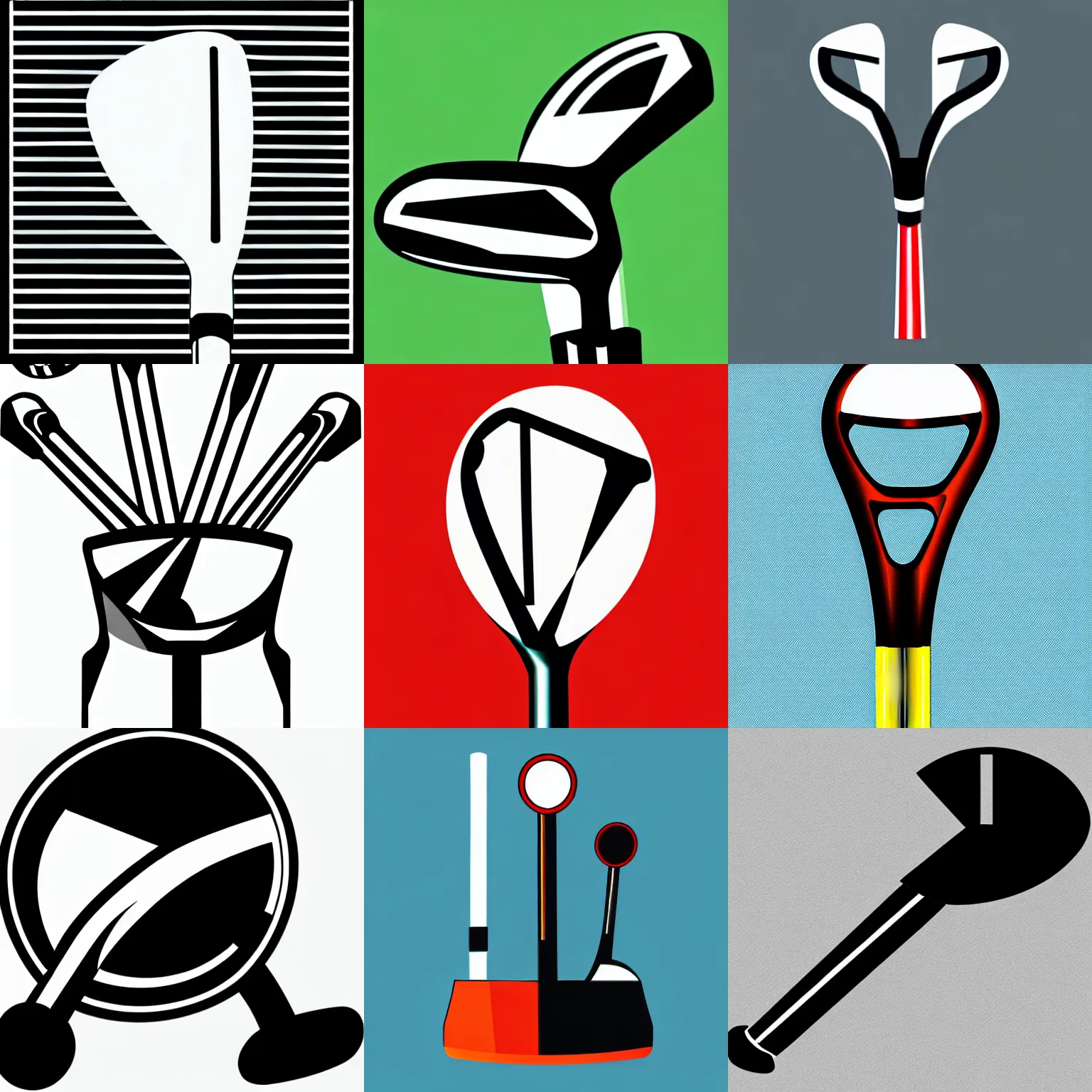 Prompt: modern vector, golf club head, svg art