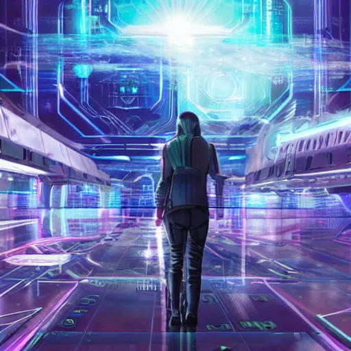 Image similar to Dreamlike cyberspace, android netrunner