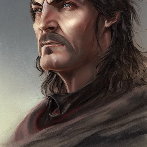 Prompt: portrait of vercingetorix by charlie bowater