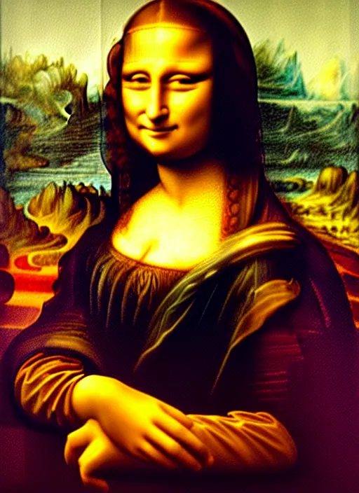 Painting Of Mona Lisa Taking A Selfie By Leonardo Da 