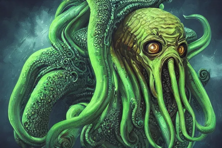 Prompt: “ a extremely detailed stunning portraits of cthulhu by allen william on artstation ”
