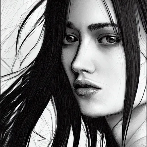 Image similar to artstation woman, very detailed, , portrait, high contrast